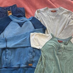 Kids' Blue and Green Long Sleeve Shirts